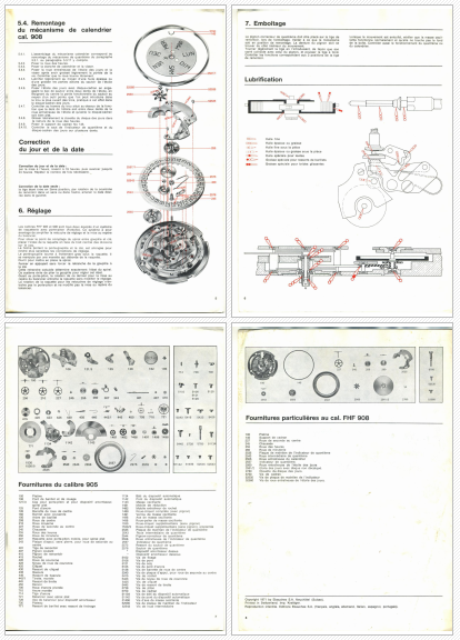 Technical Documentation Cal. FHF 905 908 - PDF 8 pages