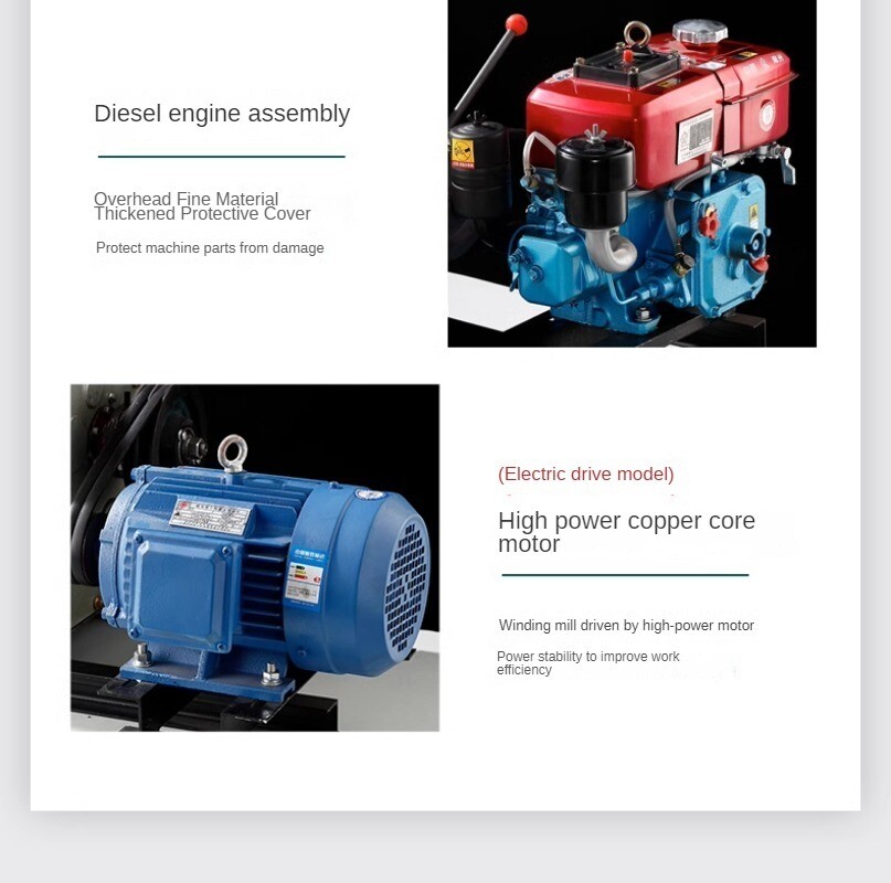 Motor Winch 3 Tons New Electric Winch Diesel Small Multi-function Cable Winch