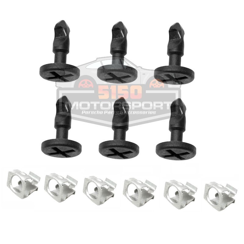 Porsche Cayenne Engine Compartment Panel Clip + Spring Clamp OEM NEW 2003-2010