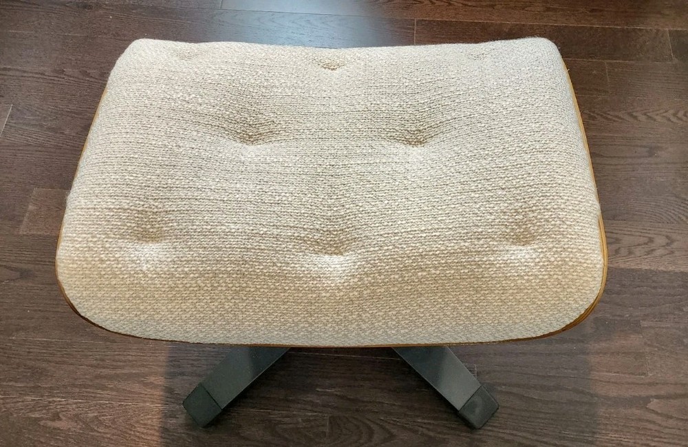 Rivet Olander Mid-Century Modern Rectangular Ottoman with Swivel Base