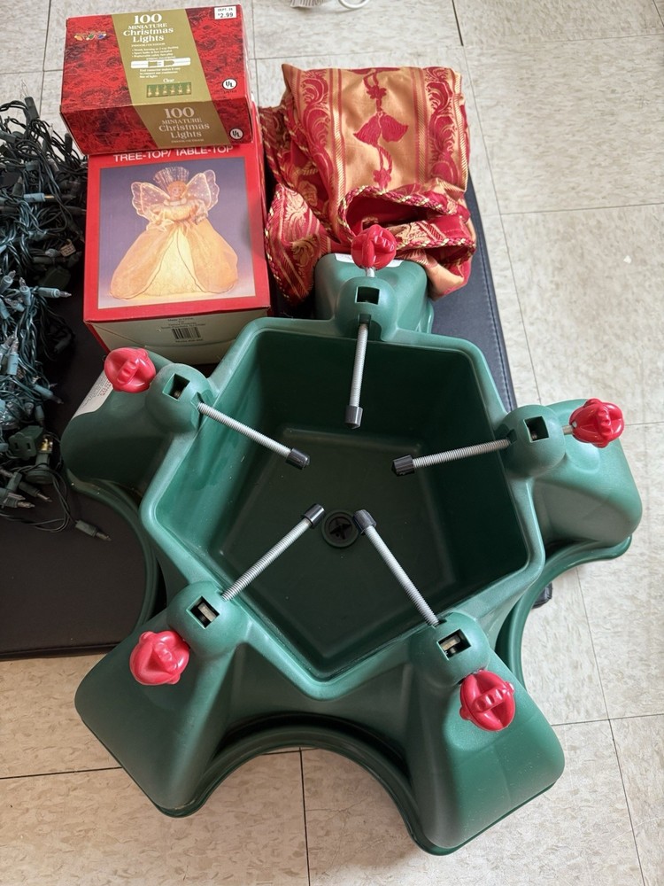 Christmas Tree Penta Stand And Ornaments