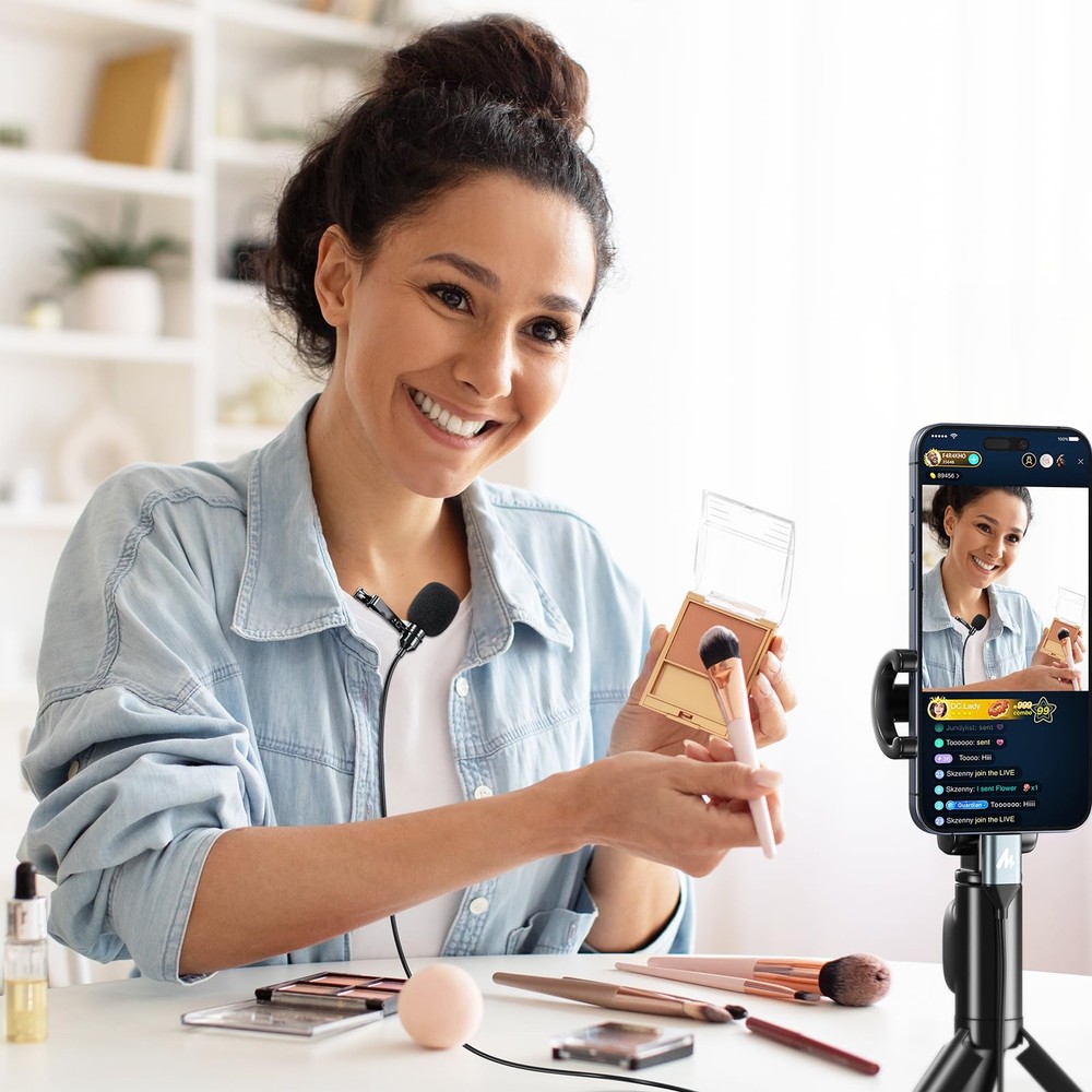 USB C Lavalier Microphone for iPhone 15, iPad, Android, Omnidirectional Conde...