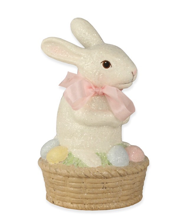 Wonderful Bethany Lowe Bunny on Egg Basket