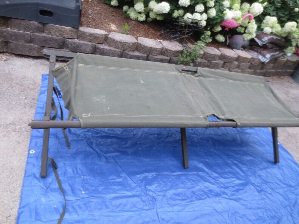50s Vintage Military Folding Wood Cot