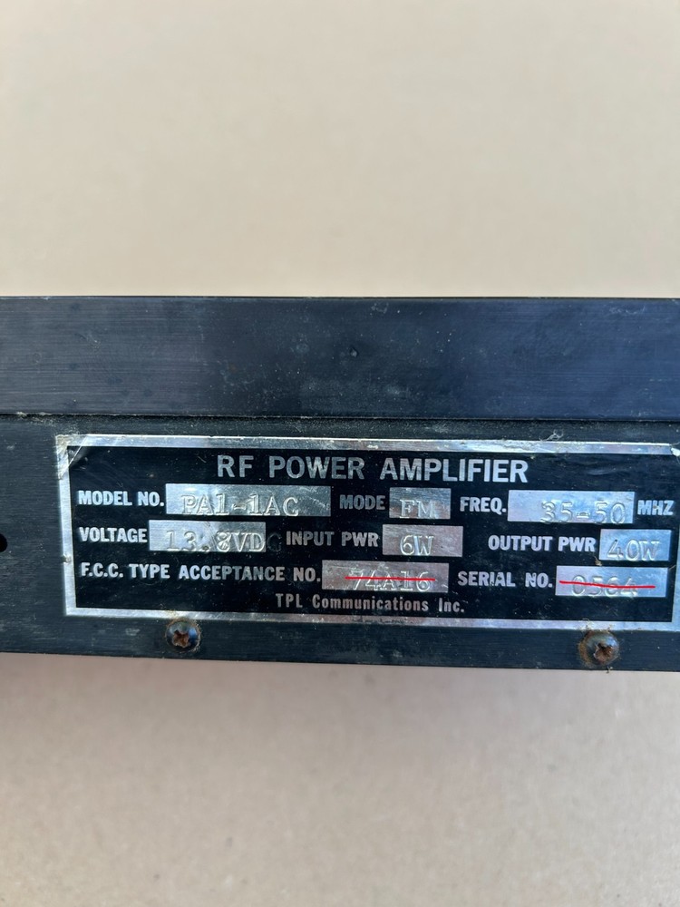 TPL Communications RF Amplifier PA1-1AC