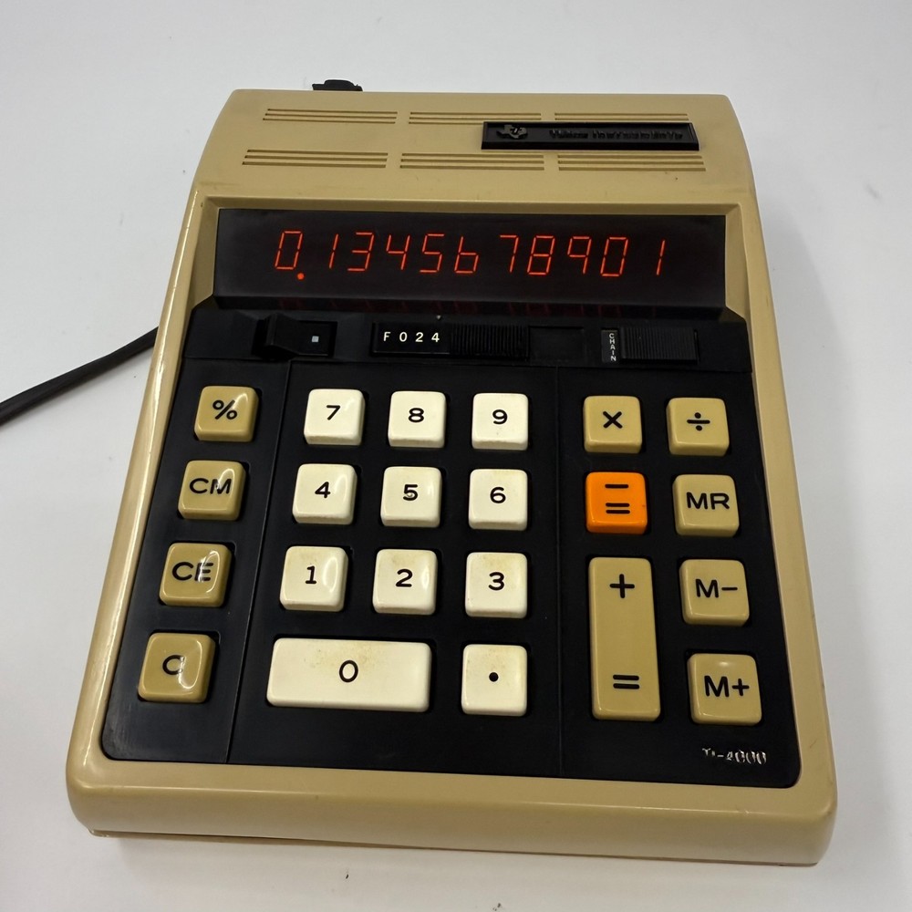 Vintage Texas Instruments Electronic Calculator TI-4000; #2 doesnt work