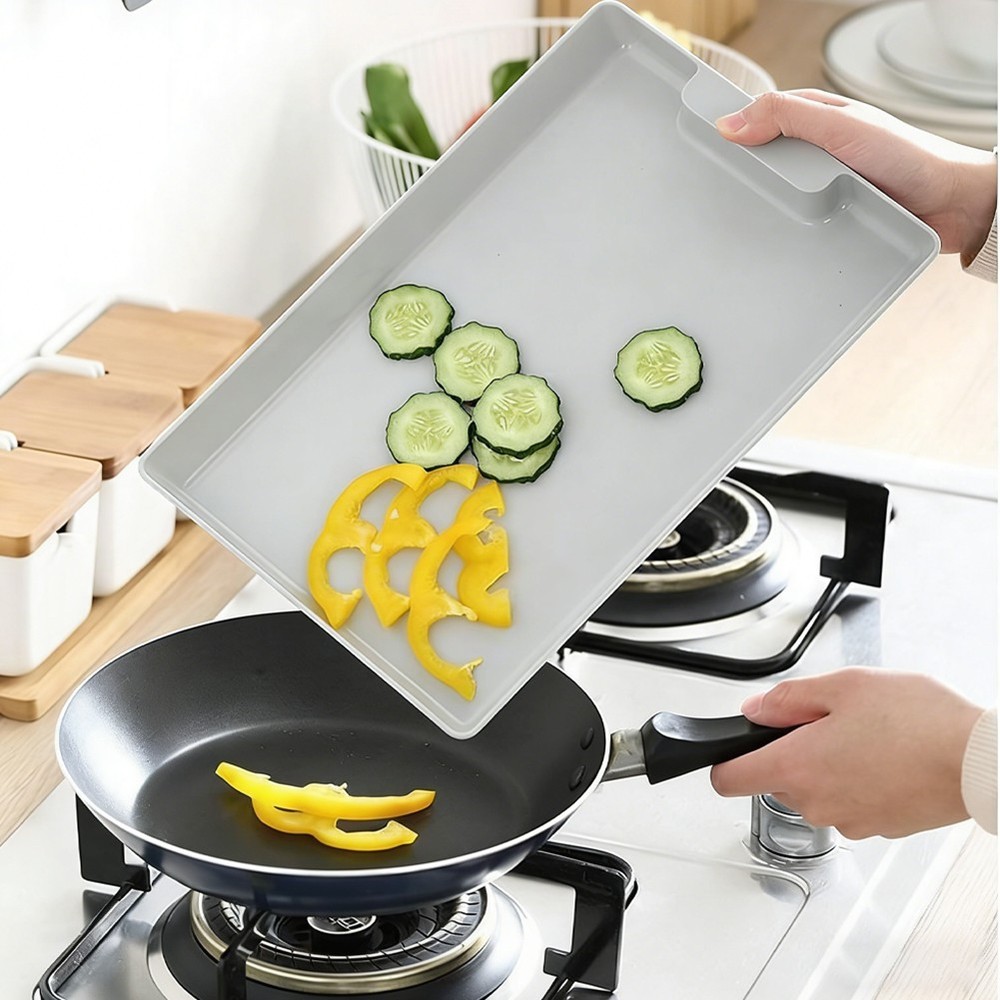 Kitchen Accessory 2-in-1 Cutting Board Removable Tray Natural Material
