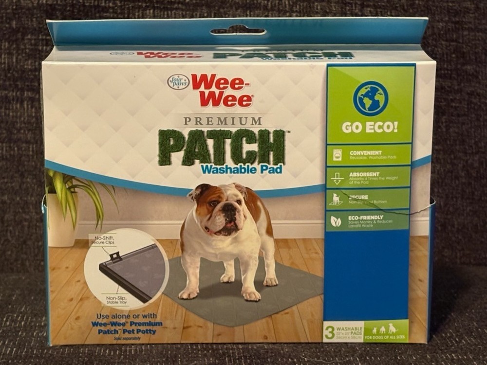 Wee-Wee  Patch Reusable Pee Pad for Dogs, 3 Count Standard 22" x 23" NEW