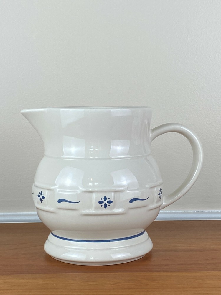Longaberger WOVEN TRADITIONS CLASSIC BLUE 64 oz 7" Pitcher: MINT
