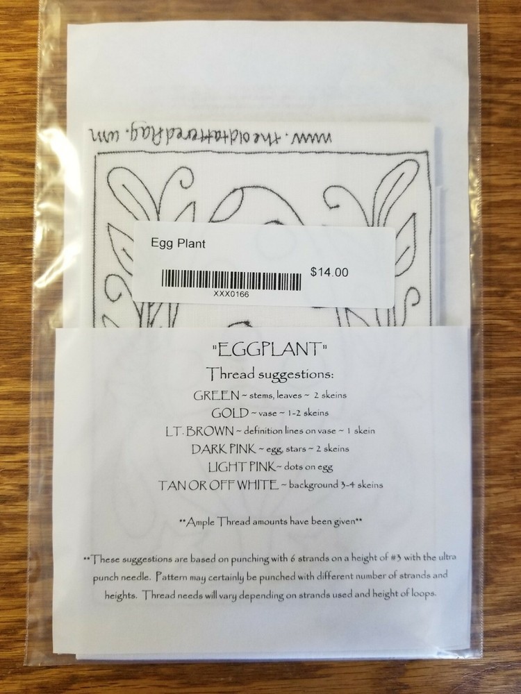 The Old Tattered Flag Punch Needle pattern ~ Eggplant ~ Spring