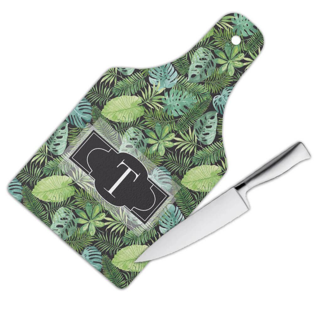 Gift Cutting Board : Personalized Botanical Leaves Nature Name Initial Ecology