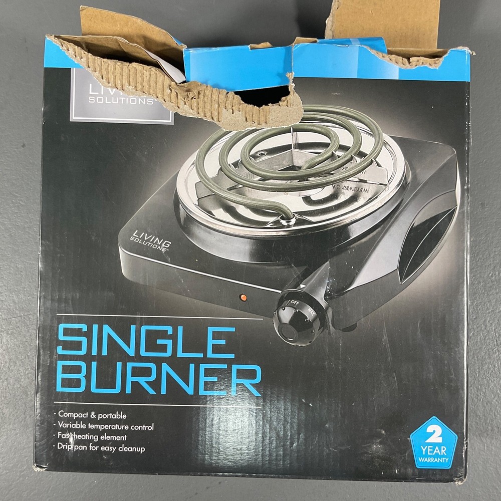 Living Solutions Single Burner Compact & Portable Variable Temperature Control