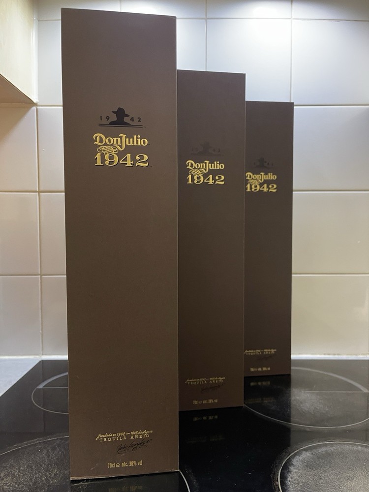3x Don Julio 1942 Tequila Anejo Empty Bottles 70cl & Gift Boxes