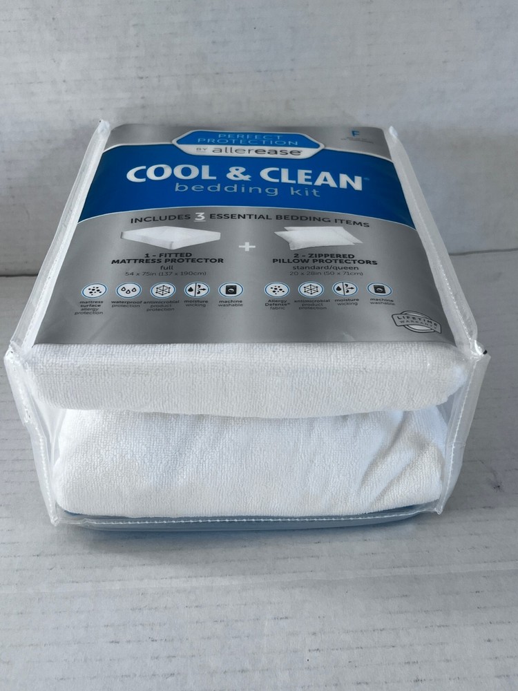 Allerease Perfect Protection Cool & Clean Bedding Kit 3pc - Full - BRAND NEW