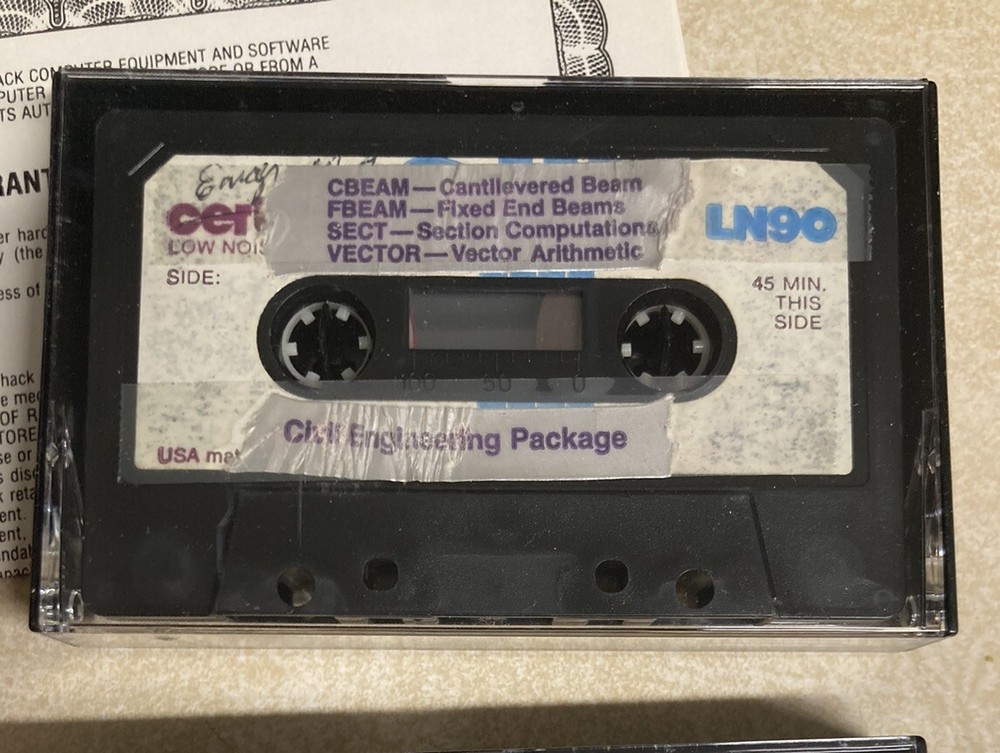 Civil Engineering Software For TRS-80 Radio Shack