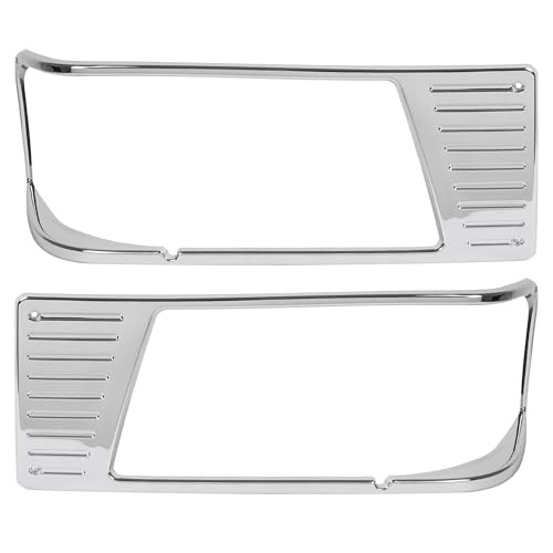 Pair Headlight Bezel Compatible with Peterbilt 377 Turck Replacement for 16