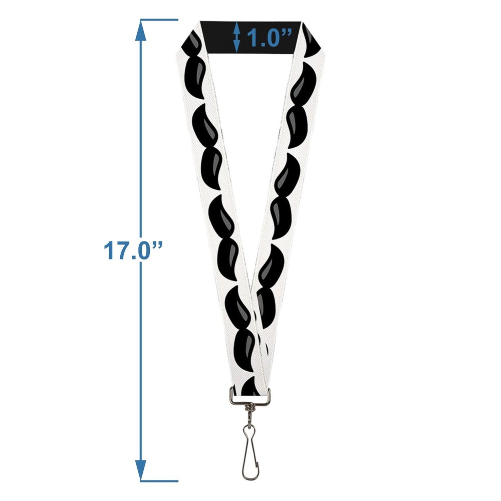 Mens Lanyard-Mustaches, Multicolor, Standard