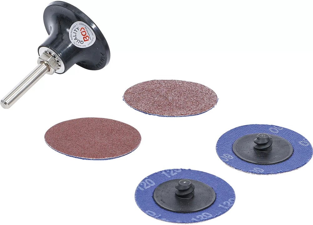 BGS - 4 x 50 mm Grinding/Sanding Disc's with Adapter  - 8590