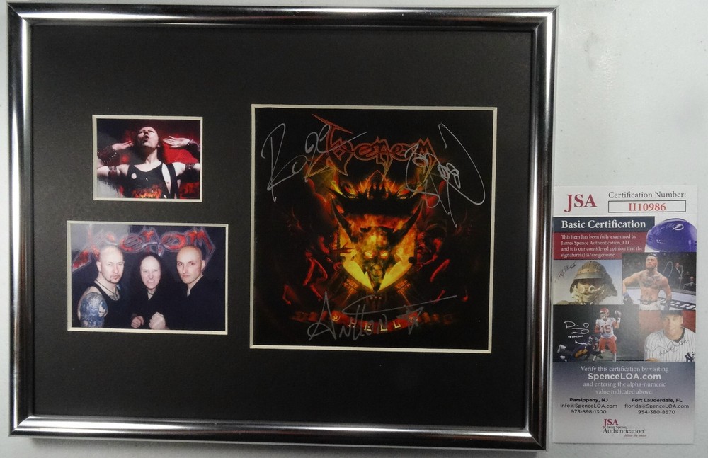 SIGNED VENOM AUTOGRAPHED HELL CD MATTED DISPLAY CRONOS CERTIFIED JSA # II10986