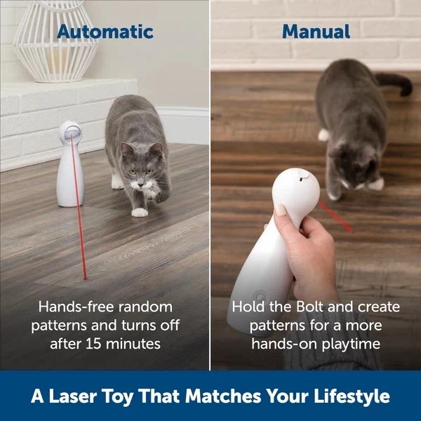 PetSafe Bolt Automatic Laser Light Cat Toy – Interactive & Adjustable – 2 Modes
