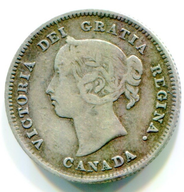 1886 Canada Silver Five Cent / 5 Cent !! Better Condition !!
