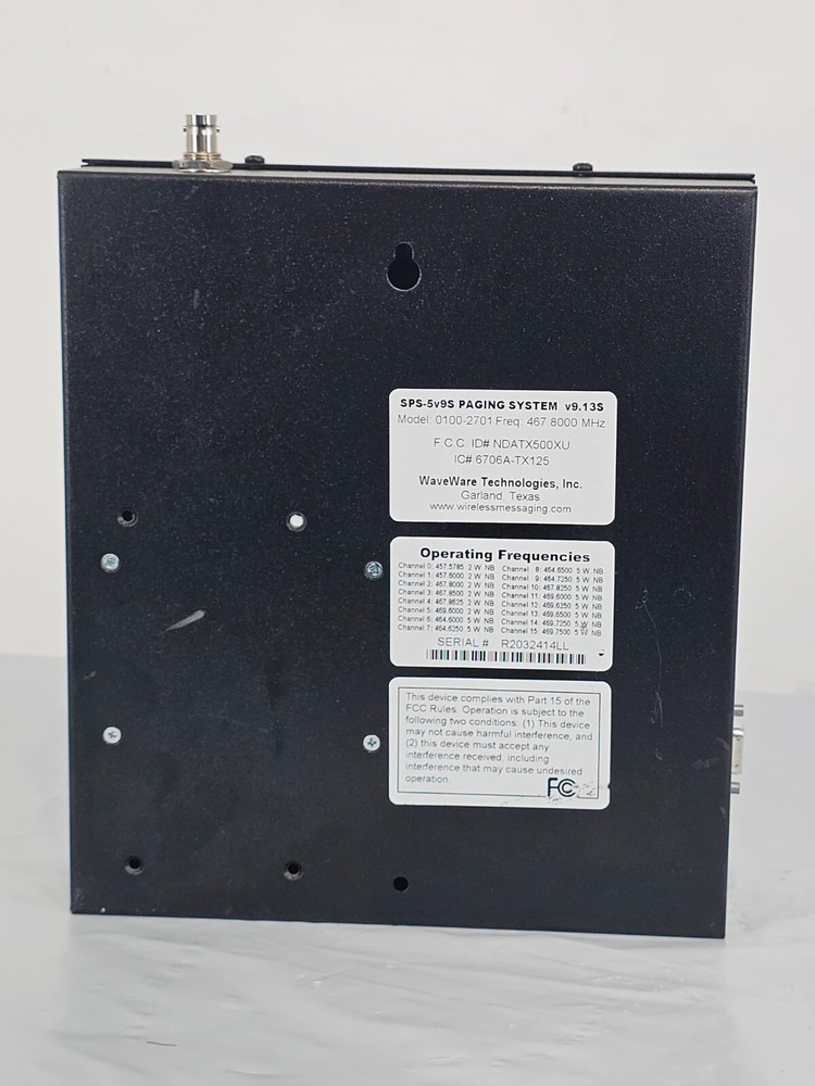 WAVEWARE SPS-5V9S PAGING SYSTEM 0100-2701