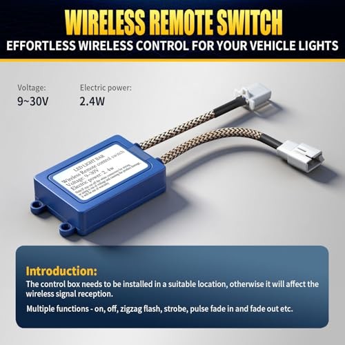 JHE 9-24V Remote Control Switch Kit,Wireless Control ON/Off Strobe Flash Pulse