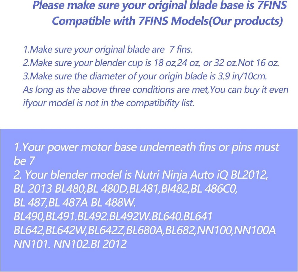 1-Pack Extractor Blade Assembly 7 Fins Ninja Blender Blade Ninja Blender Replace