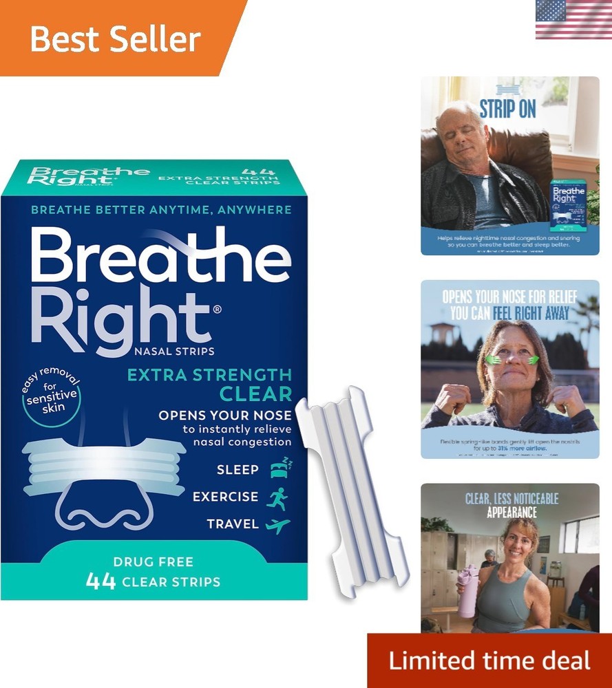 Unnoticeable Extra Strength Nasal Strips – Flexible Solution for Easy Breathing