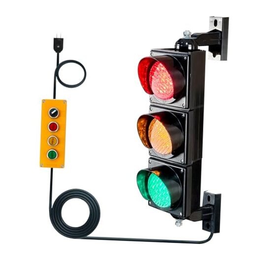 100mm(4inch) AC85-265V Traffic/Stop/Go Light Kit Lamp,PC 103 Button controller