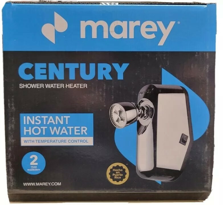 MAREY Century 120V Compact Tankless Shower Water Heater with Temperature Control