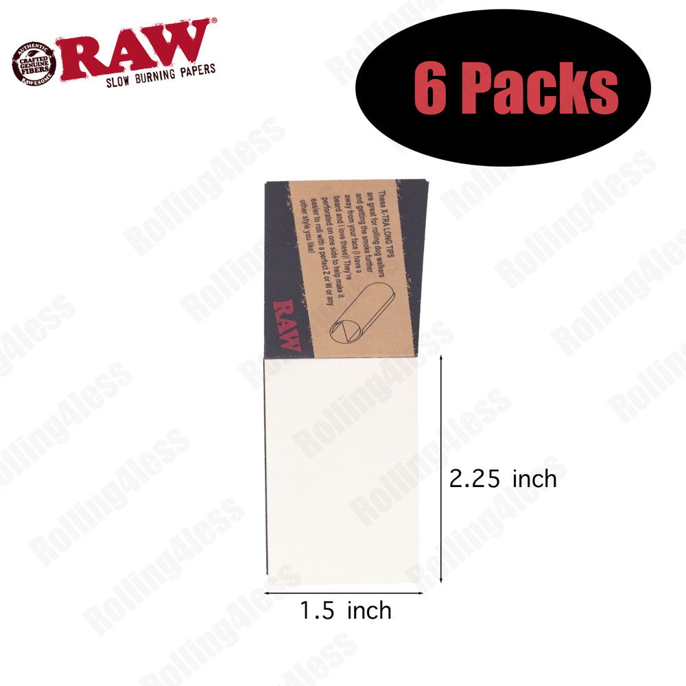 Raw Black Perforated Tips(X-TRA LONG TIPS) | 6 PACKS