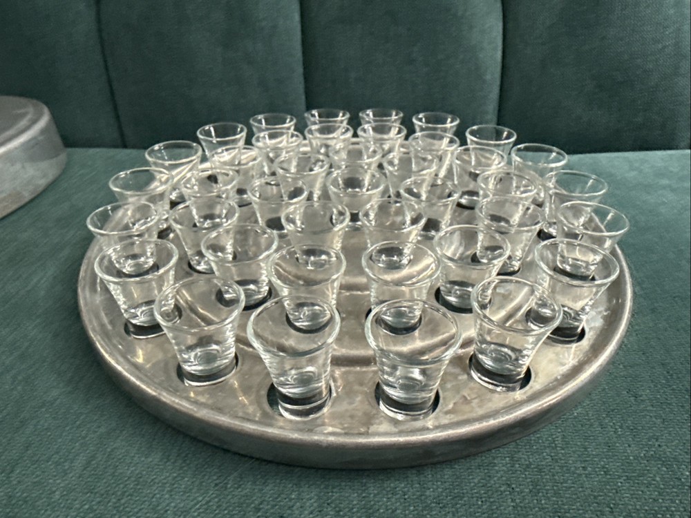 Revell-Ware Aluminum Communion Tray Stackable 40-Hole Insert w/ Glasses