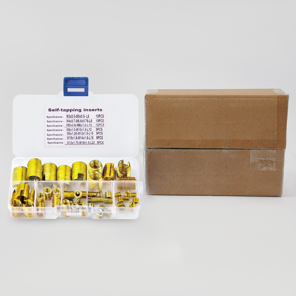 50Pcs Self Tapping Thread Inserts Set, Gold Thread Reinforce Repair Tool
