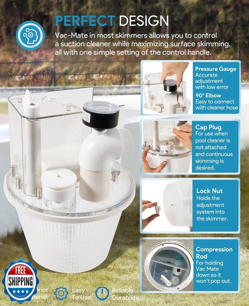 Pentair R211100 Vac-Mate Multi-Function Skimmer Attachment