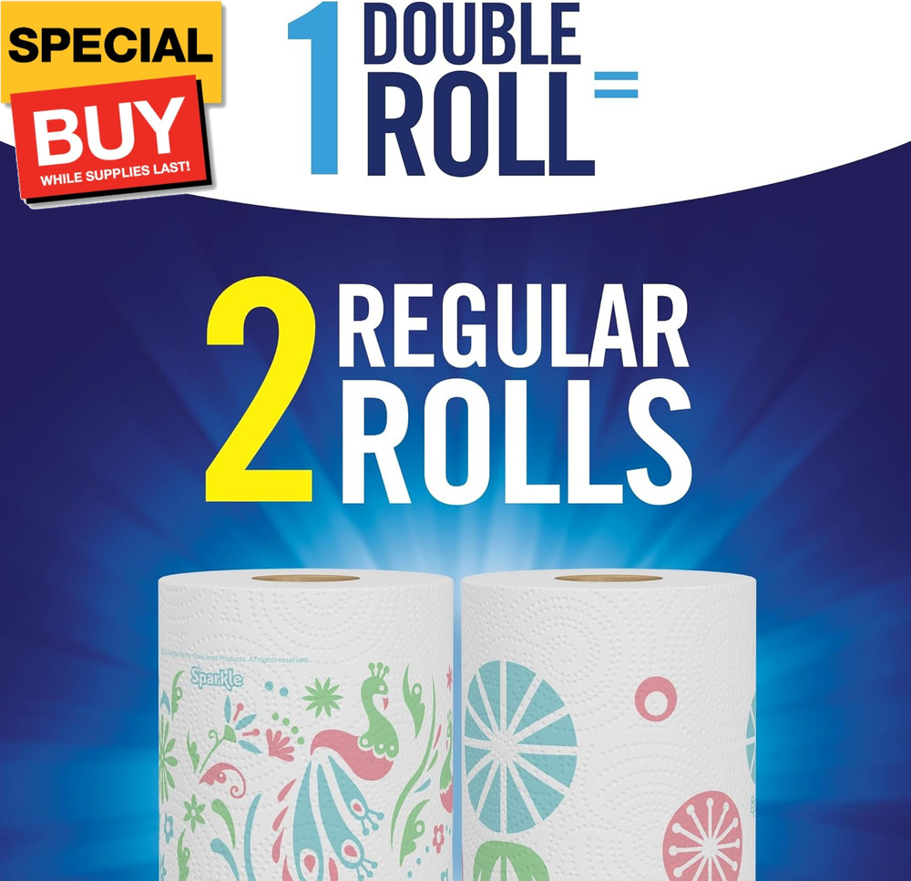Pick-A-Size Paper Towels, Spirited Prints, 6 Double Rolls = 12 Regular Rolls, Ev