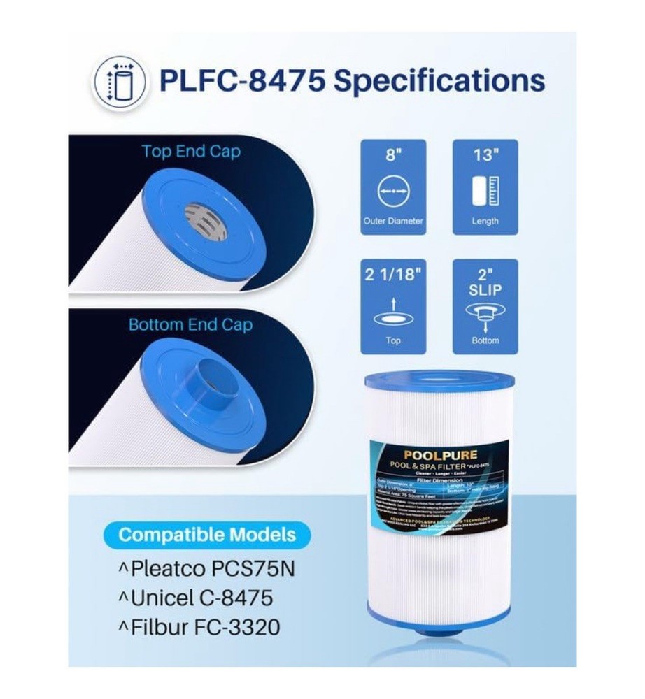 POOL PURE PLFC-8475 Pool & Spa Filter
