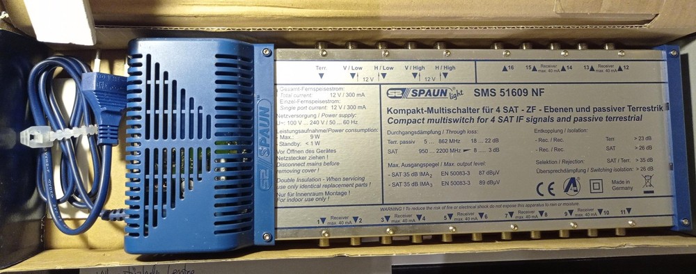 Spaun SMS 51609NF Satellite multi switch 16  + terrestrial sat if distributor