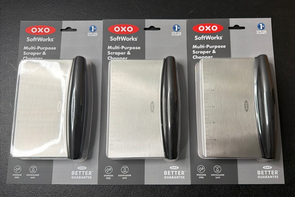 OXO SoftWorks Multi-Purpose Scraper & Chopper w/Stainless Steel Blade - 3 Pack