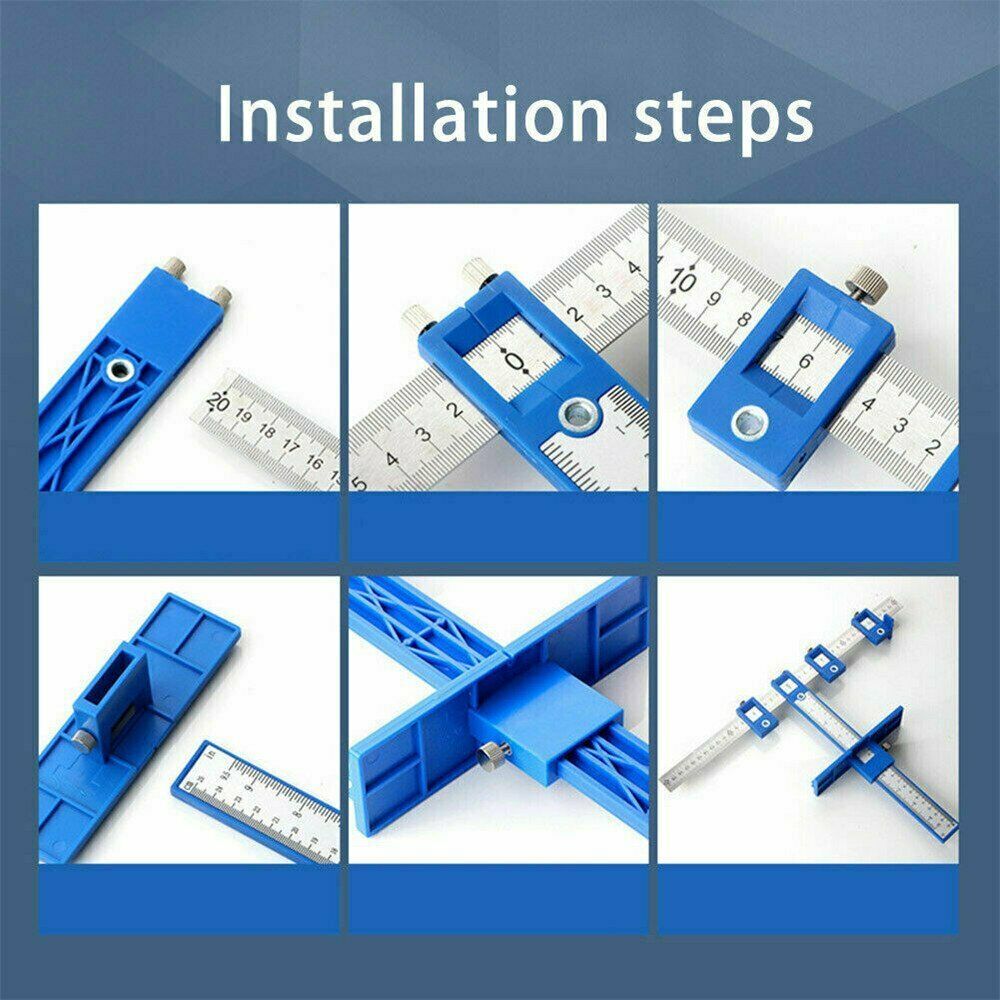 Cabinet Hardware Jig Adjustable Punch Locator Handle Template Tools Drill Guide