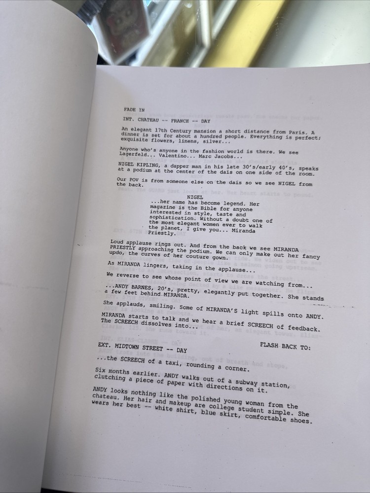 The Devil Wears Prada 2006 Original Screenplay Script Meryl Streep Ann Hathaway