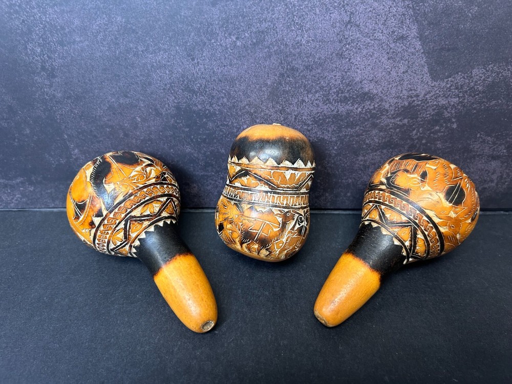 Peruvian Hand Carved Gourds