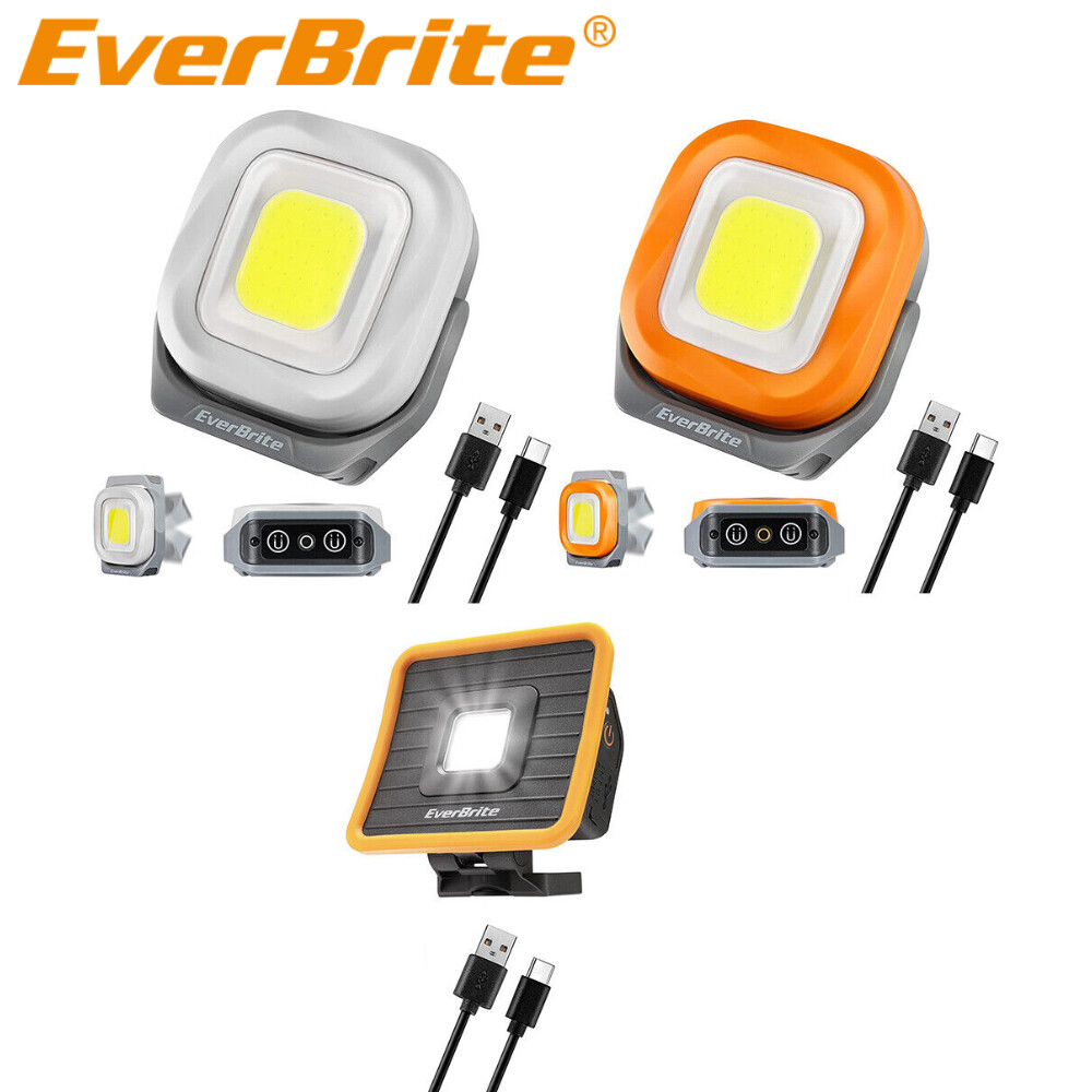 EverBrite Rechargeable 1000 Lumens Work Light Orange/White/COB Work Light 3Modes
