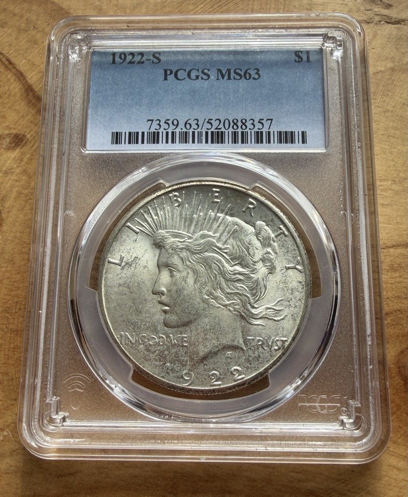 1922 S Peace Silver Dollar PCGS MS63