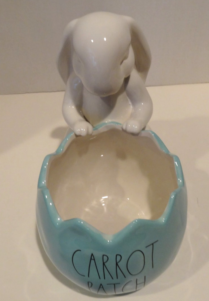NEW RAE DUNN CARROT PATCH EASTER BUNNY CANDY BOWL PLANTER