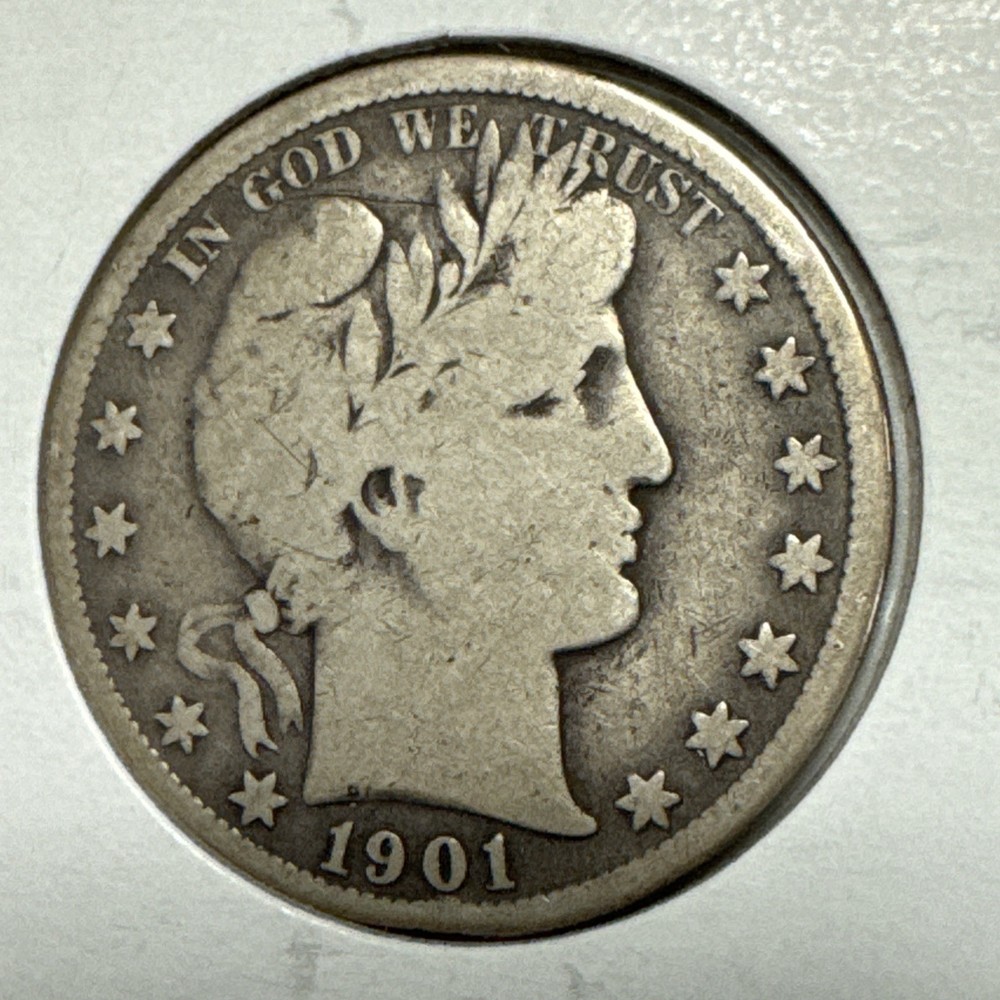 1901-S Barber Silver Half Dollar VG