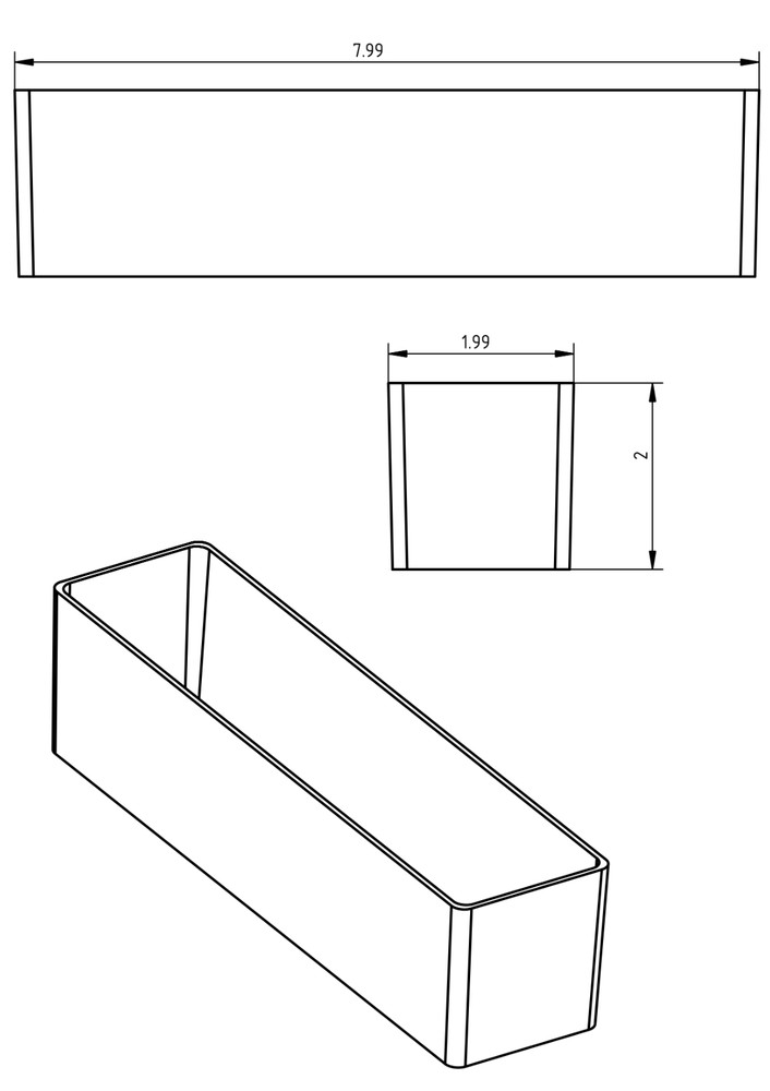 36pc 2x8" Drawer Organizer Bins Modular Storage Hardware Craft Toolbox