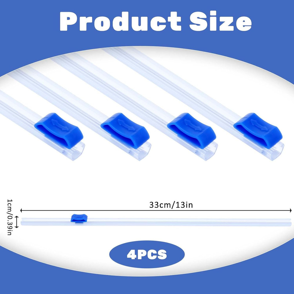 Plastic Wrap Cutter Slide Cutter 4 Pcs Self-Adhesive Replacement Quick Two Way P