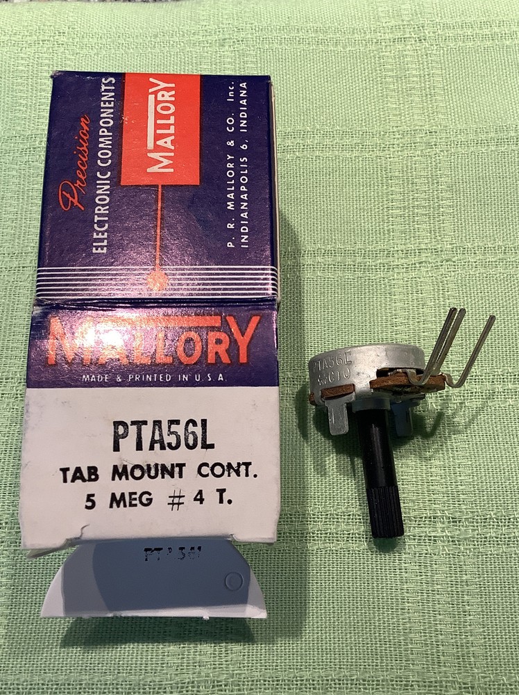 mallory PTA56L potentiometer 5 megohm tab mount