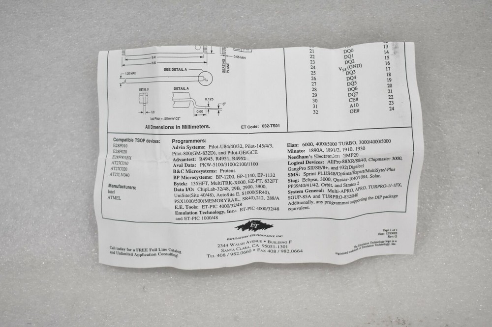 EMULATION TECHNOLOGY 323201TS600YAMS LOGIC ANALYZER